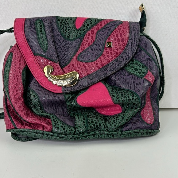 Vintage Nas Alentino Retro Multi-Colour Crossbody Purse - Picture 4 of 14